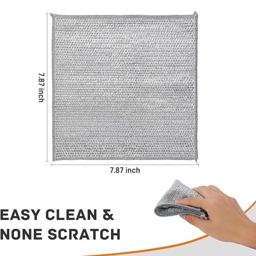 Non-Scratch Wire Dish Cloth - Multipurpose, Reusable Kitchen Cleaning Rag - Mynbazar 