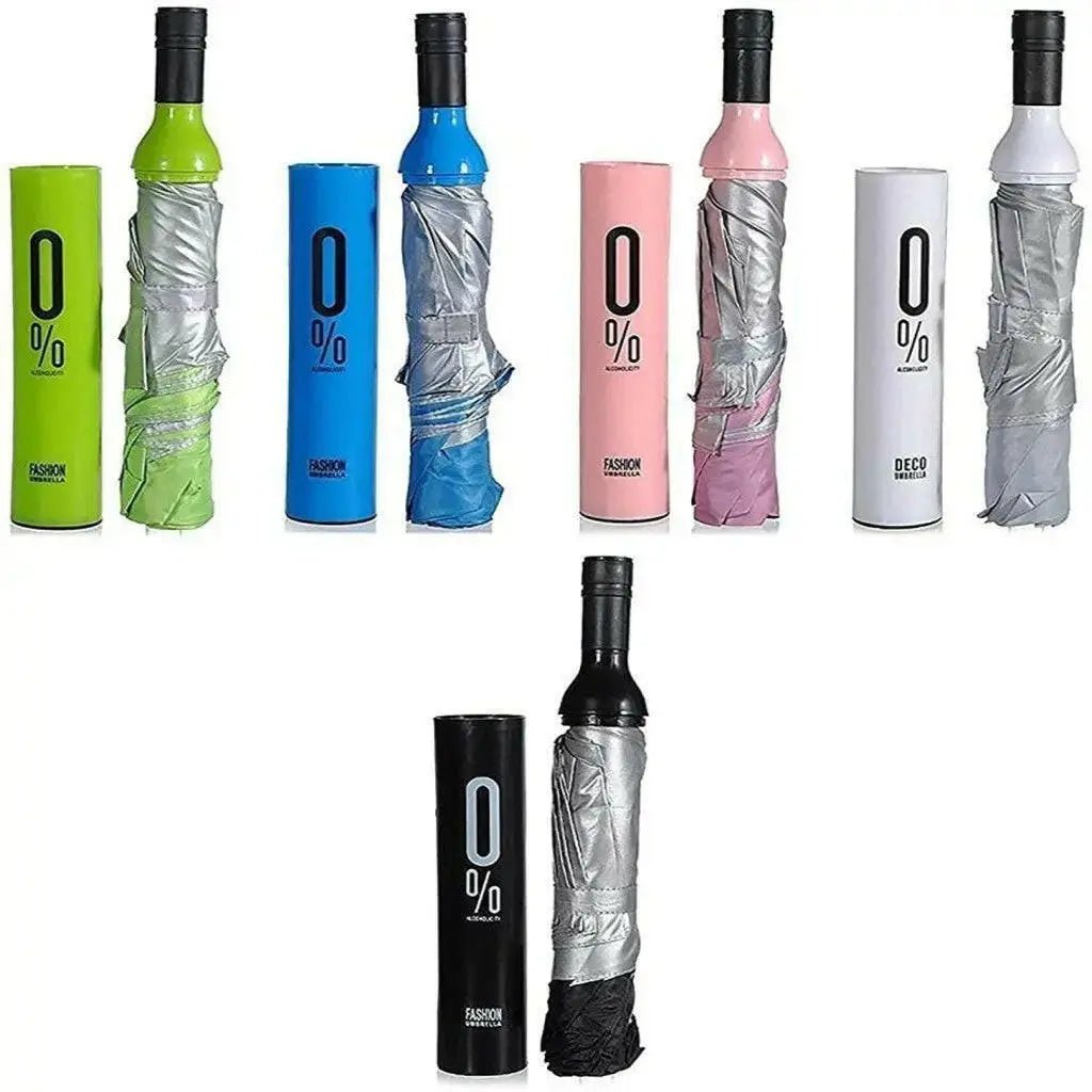 Folding Portable Umbrella with Bottle Cover - Weather-ready Convenience.