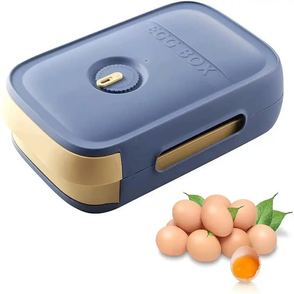 Plastic Egg Storage Box with Lid, Blue, Holds 18 Eggs, Eco-Friendly, Space-Saving, Breathable Design for Fresh Eggs, Pack of 1.