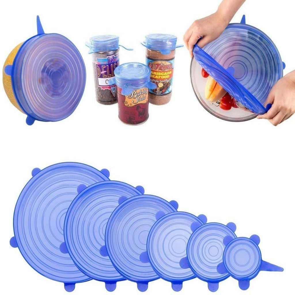 Silicone Stretch Lids Set - Eco-Friendly Kitchen Solution.