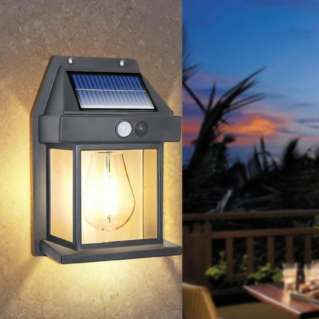 Solar Wall Lights Outdoor Motion Sensor LED Sconce, Auto Charge, Waterproof ABS, Warm Yellow Glow for Front Porch, Patio, Garden, Durable Exterior Lighting.